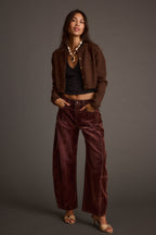 Teresa Mocha Cropped Cardigan