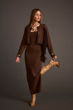 Teresa Mocha Cropped Cardigan