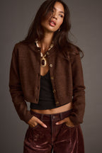 Teresa Mocha Cropped Cardigan