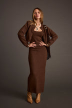 Teresa Mocha Cropped Cardigan