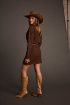 Topanga Mocha Sweater Mini Dress