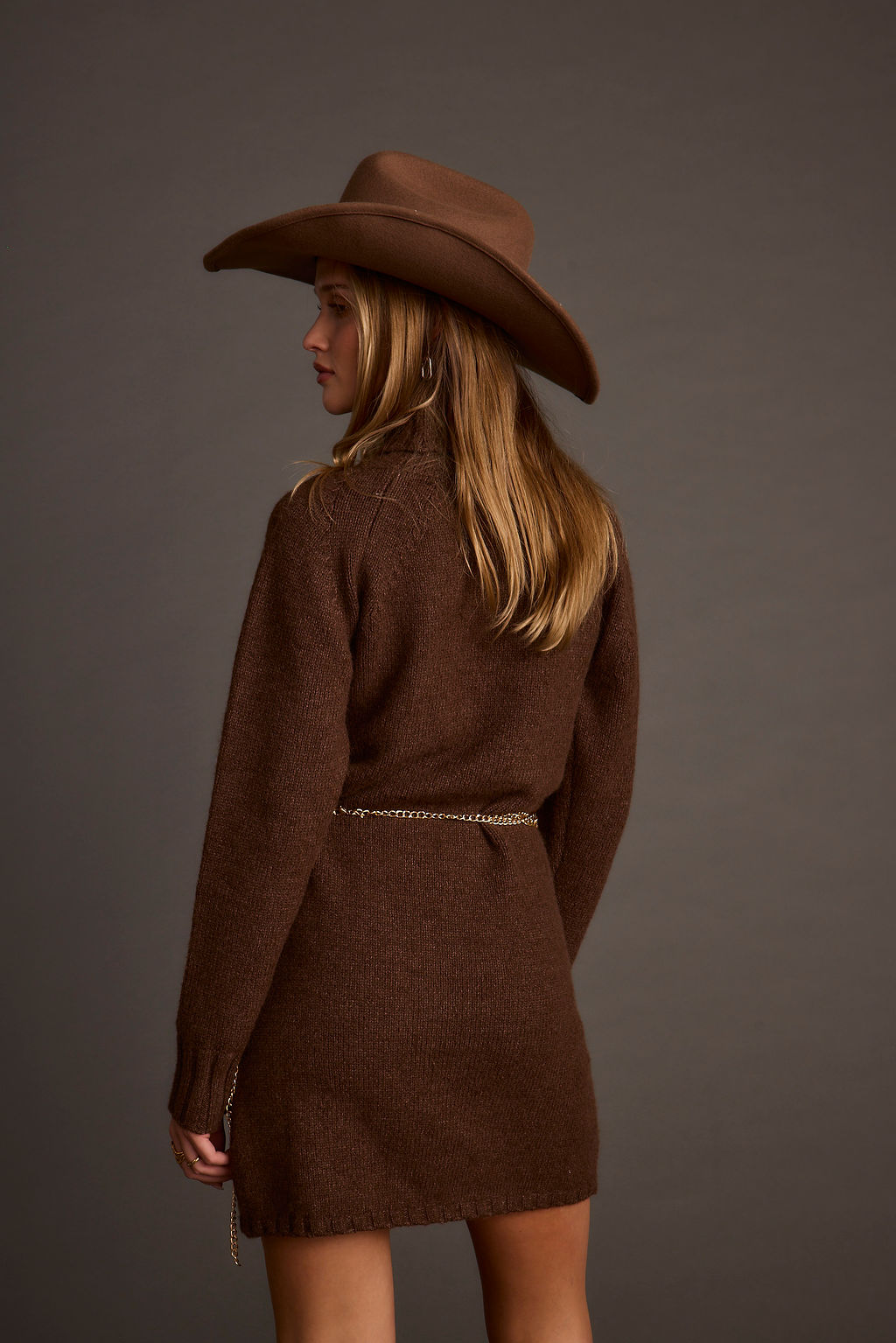 Topanga Mocha Sweater Mini Dress