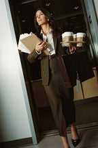 Tory Mocha Twill Midi Skirt