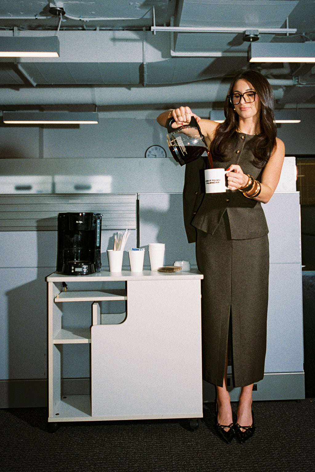 Tory Mocha Twill Midi Skirt