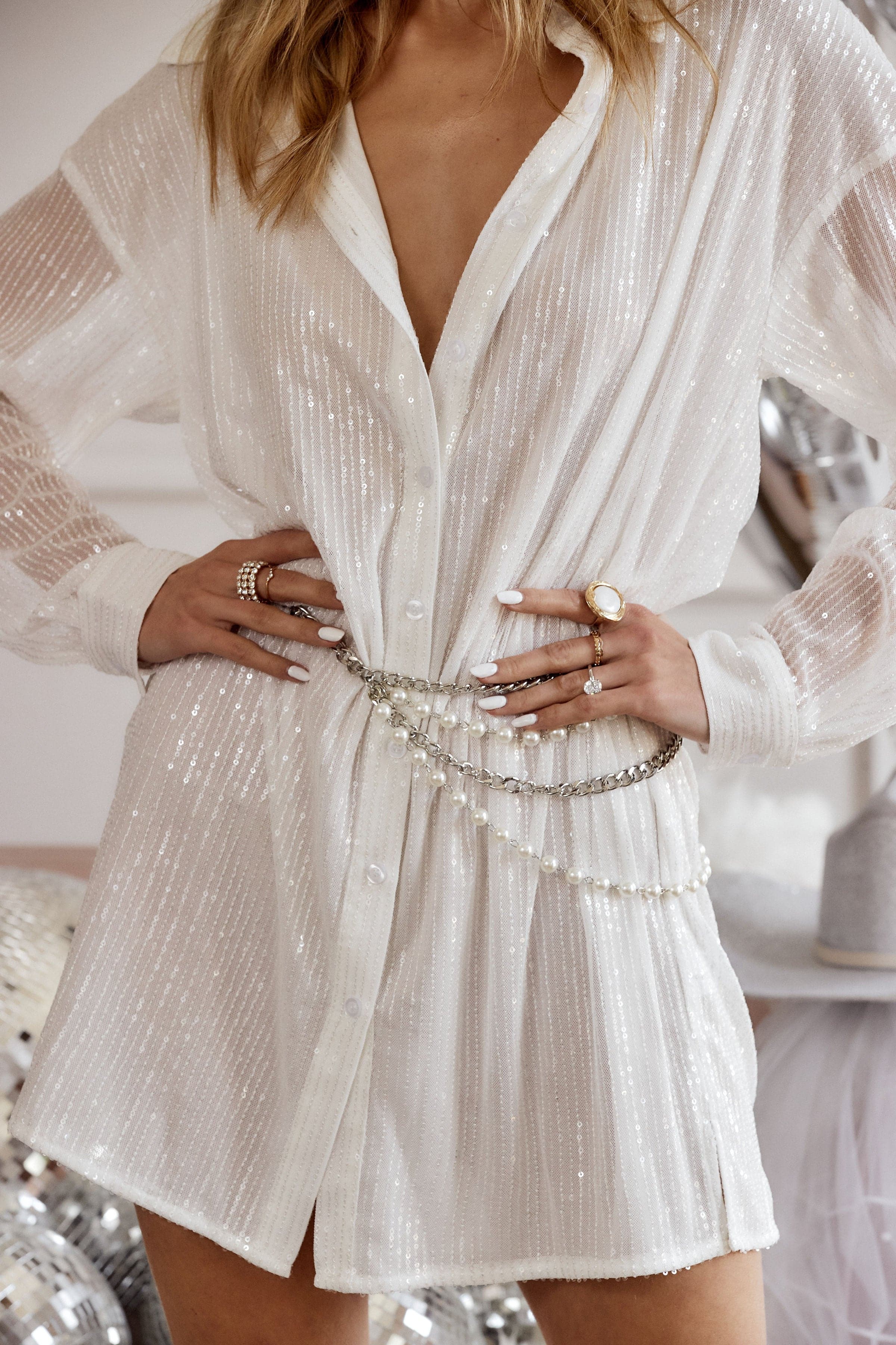 Mimi Pearl and Silver Chain Belt