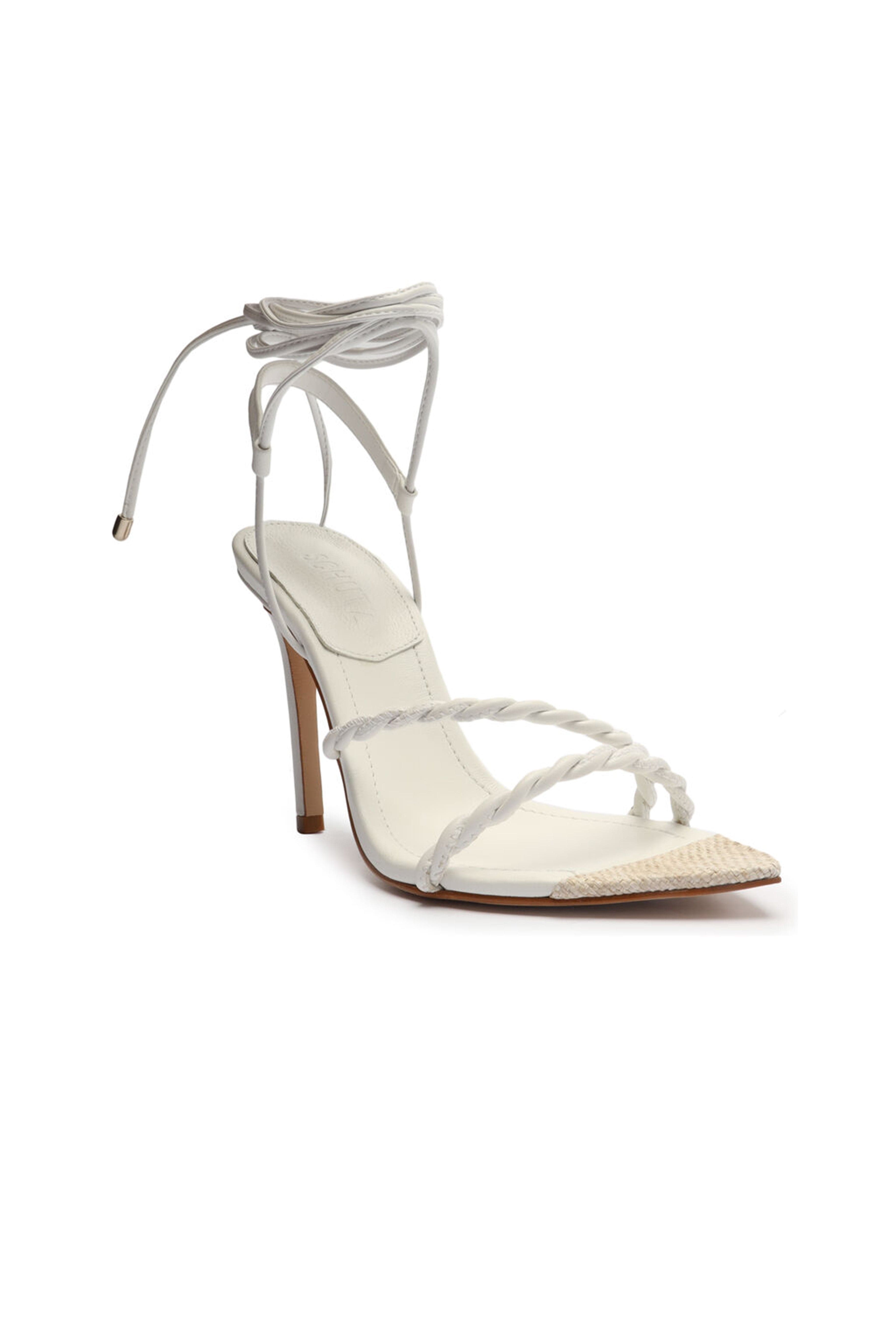 SCHUTZ Jhessy White Lace-Up Heel