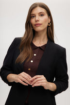 Black Bunchy sleeve blazer