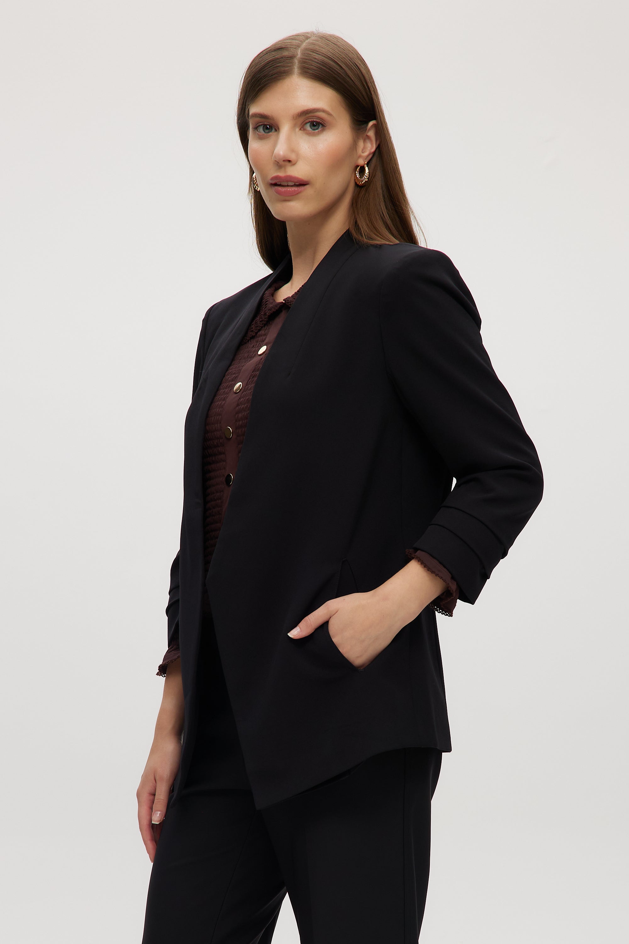 Black Bunchy sleeve blazer