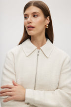 OFF-WHITE BOXY FIT BOUCLÉ JACKET