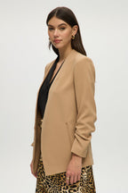 SAND BUNCHY SLEEVES BLAZER JACKET