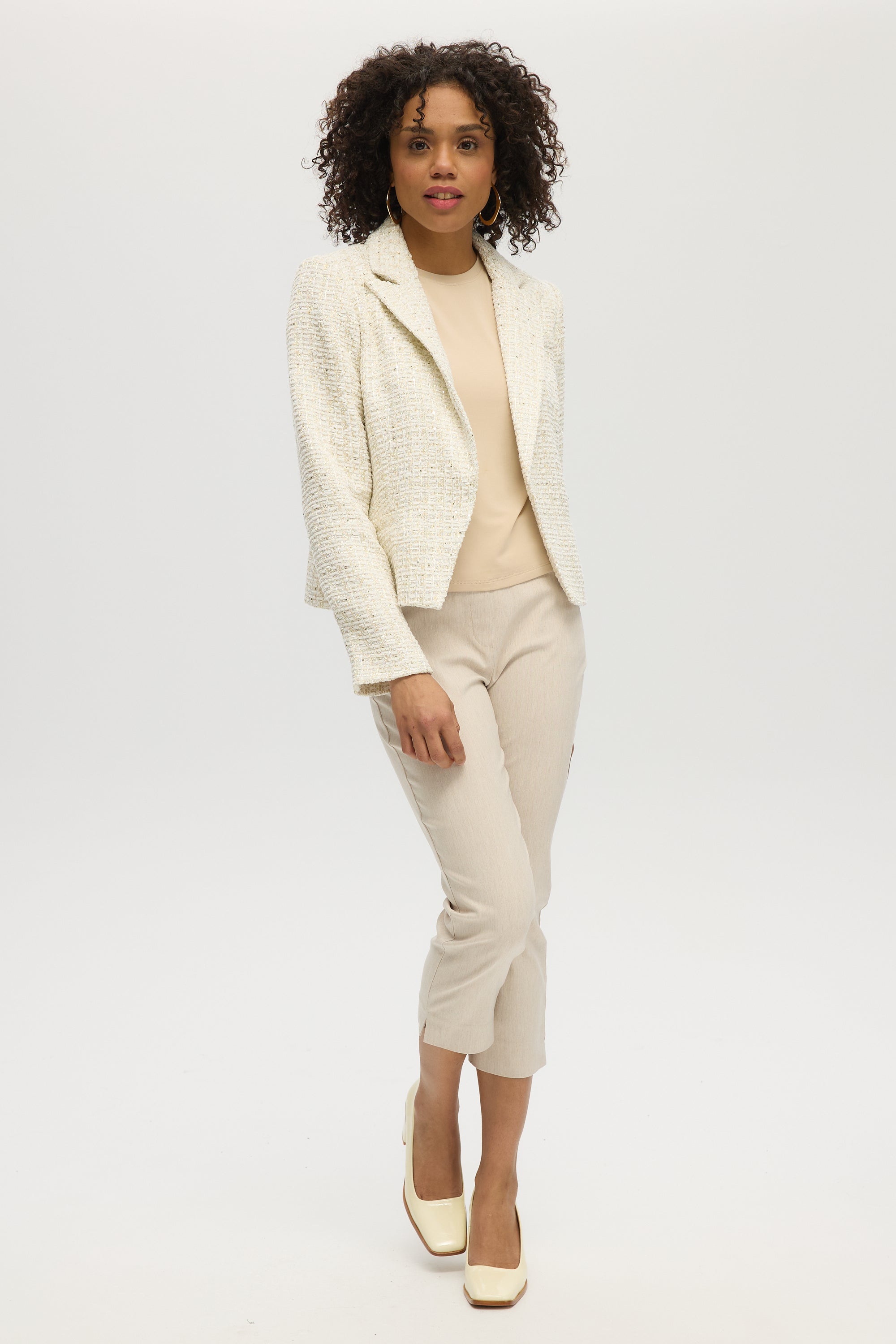 OFF WHITE BOUCLÉ BLAZER