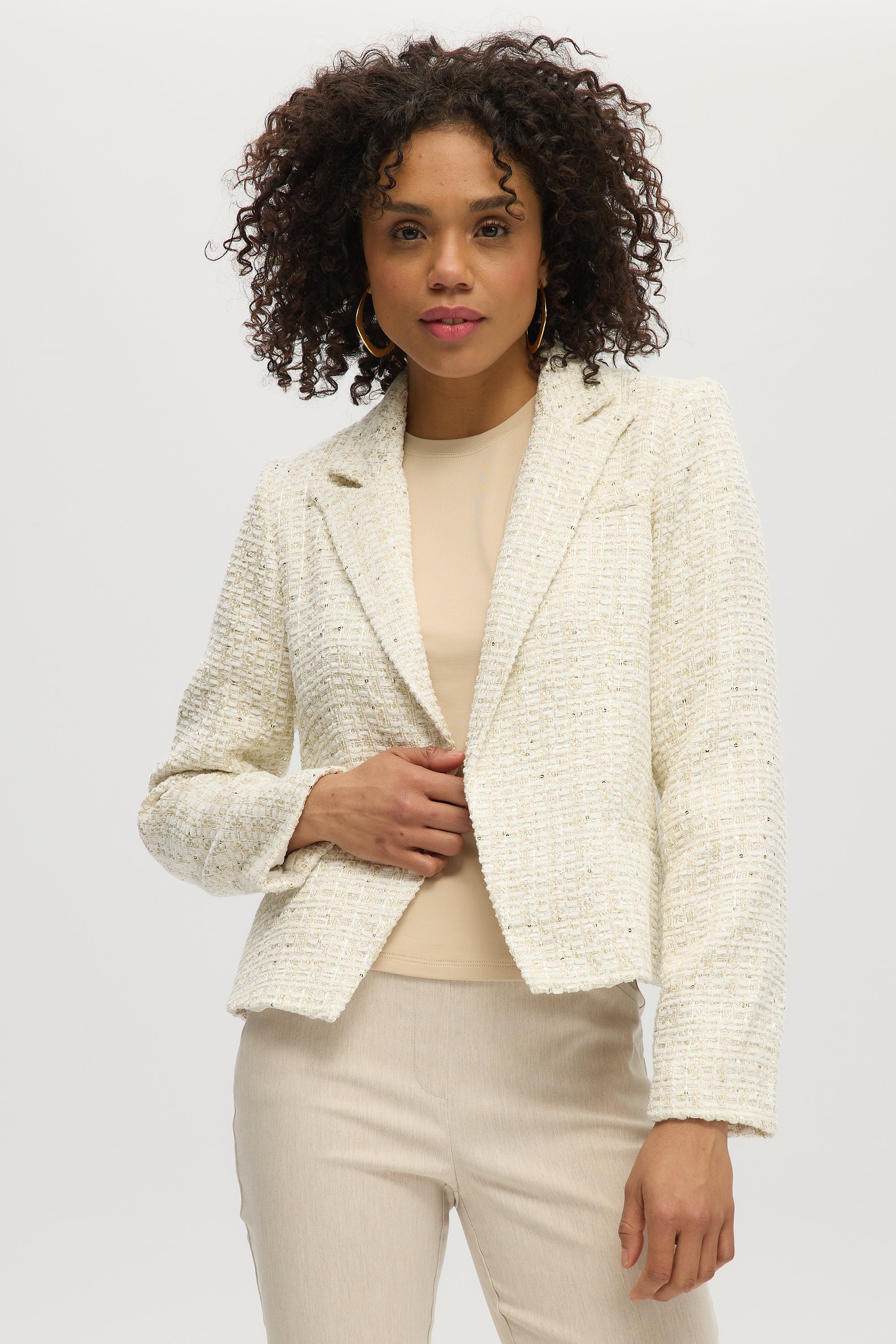 OFF WHITE BOUCLÉ BLAZER