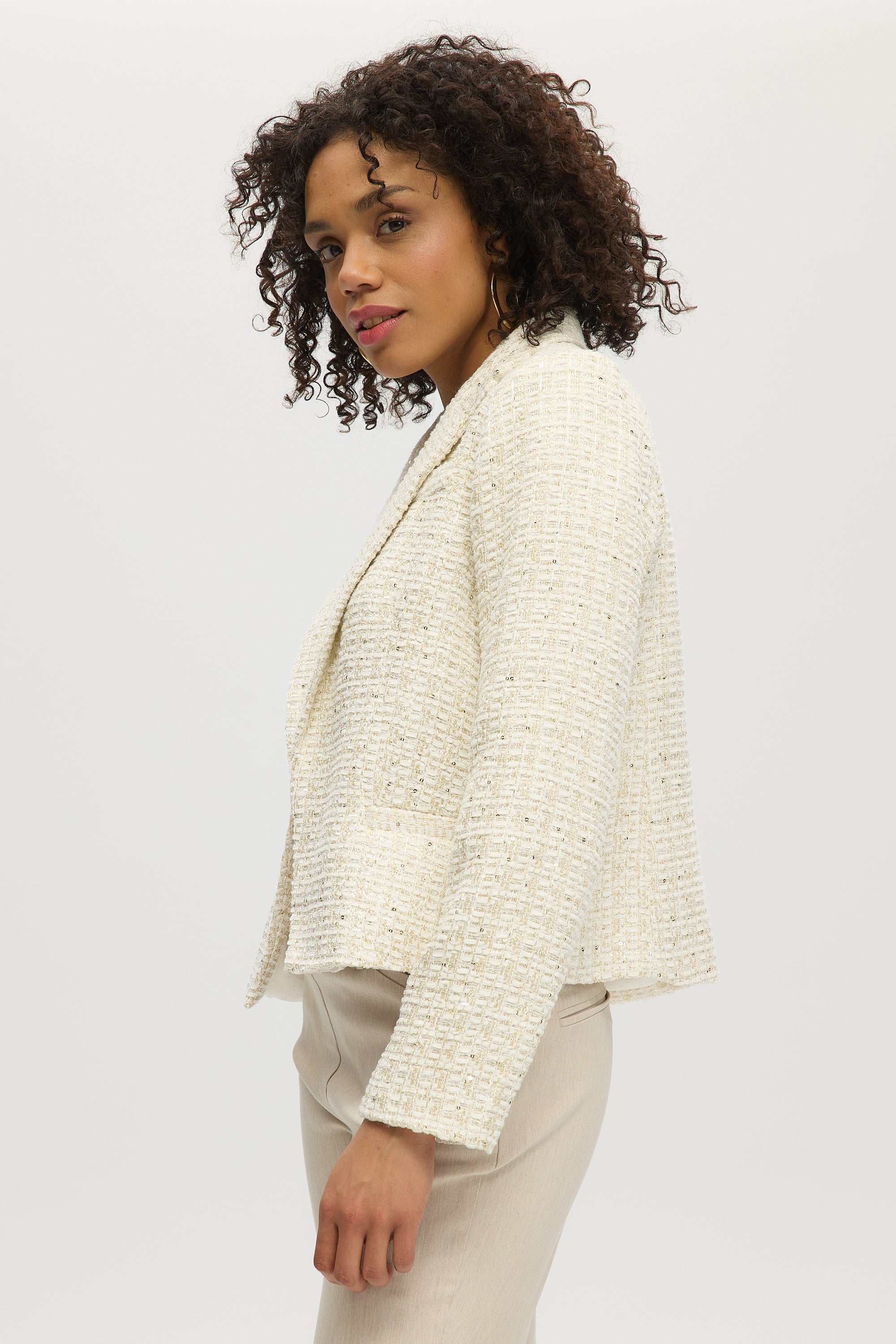 OFF WHITE BOUCLÉ BLAZER