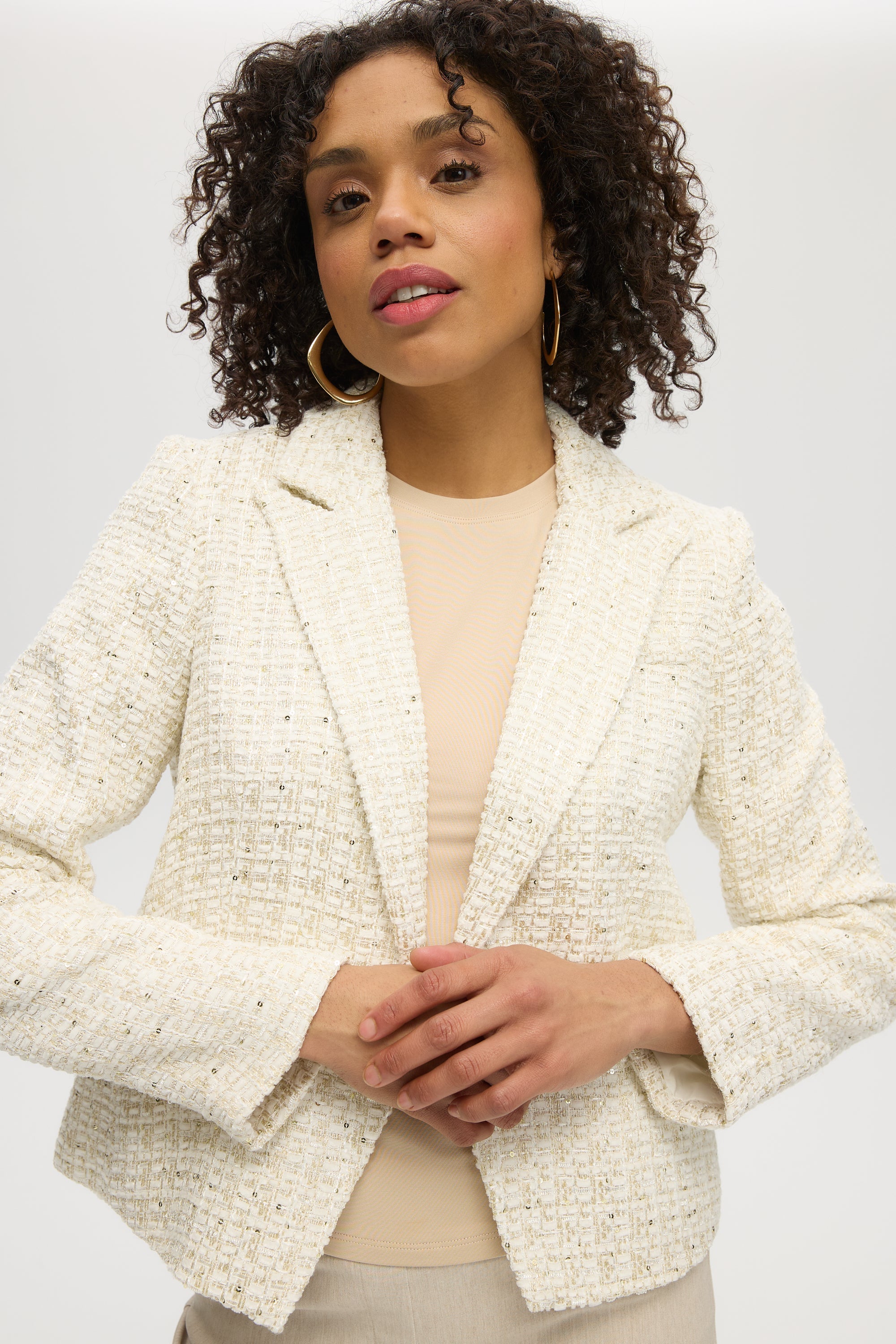 OFF WHITE BOUCLÉ BLAZER