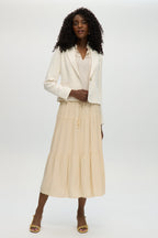 OFF- WHITE BUTTONED FITTED BLAZER