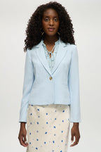 LIGHT BLUE BUTTONED FITTED BLAZER