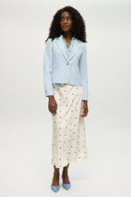 LIGHT BLUE BUTTONED FITTED BLAZER