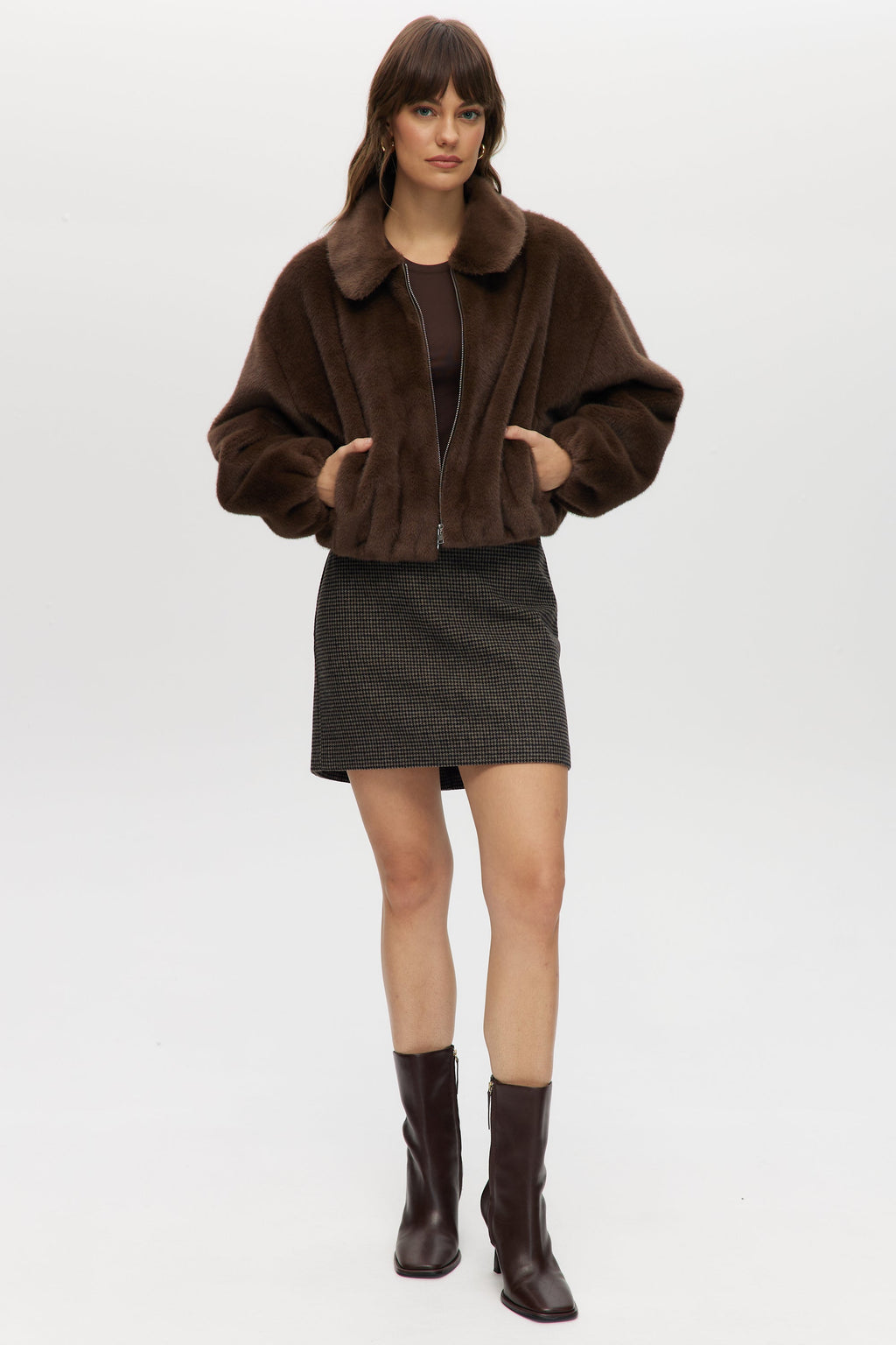 Vegan Fur Bomber Jacket