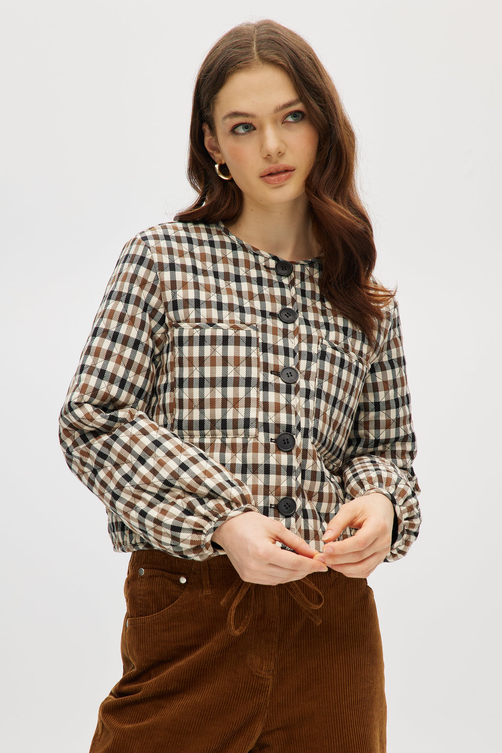 Reversible Quilted Button-Up Jacket