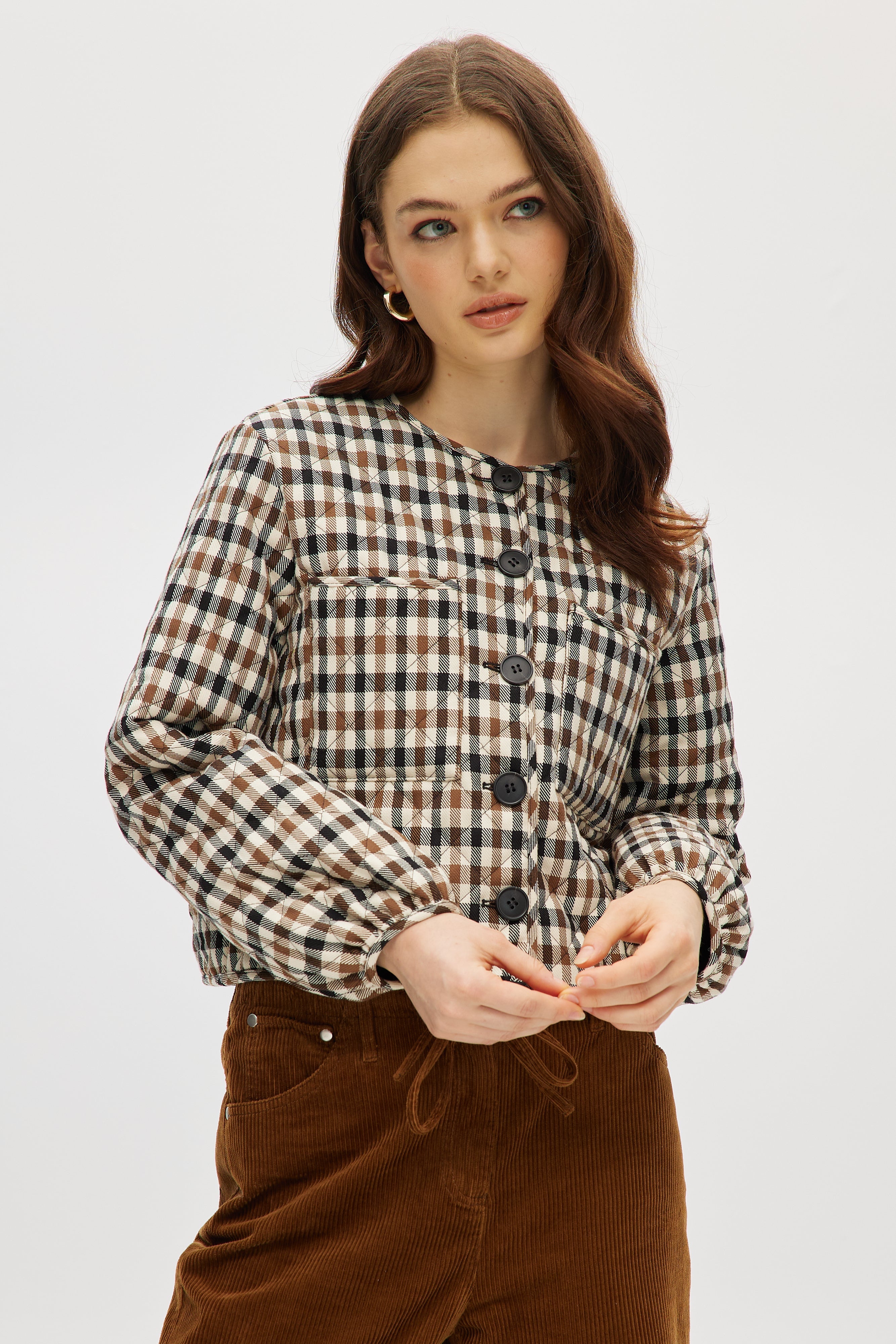 Reversible Quilted Button-Up Jacket