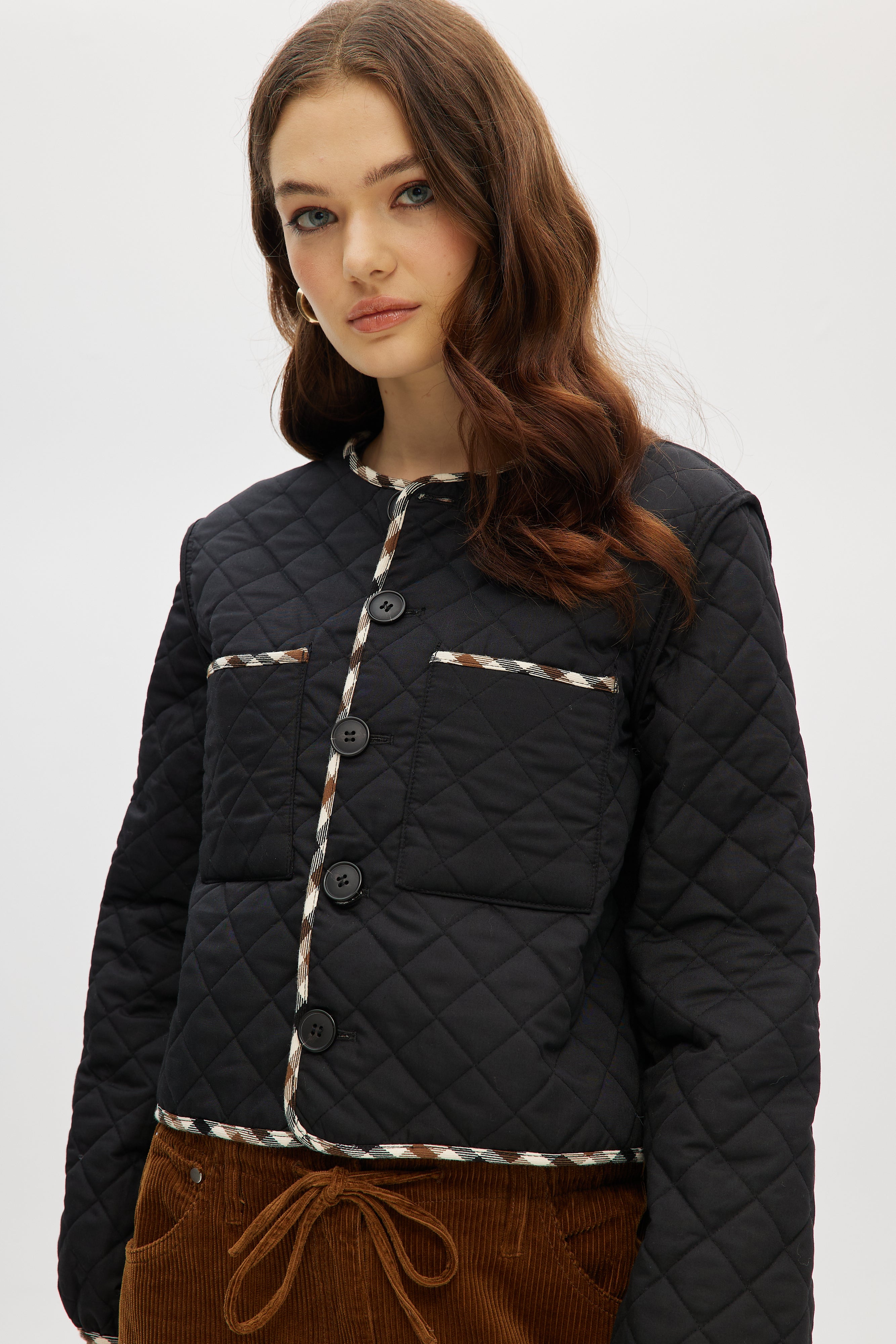 Reversible Quilted Button-Up Jacket