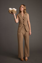 Virginia Taupe Blazer Vest