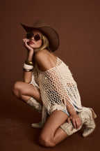 Rianne Ivory Sequin Crochet Shawl