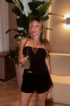 Vida Black Brooch Top