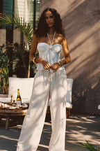 Vida White Brooch Top