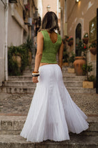Violetta White Gauze Maxi Skirt