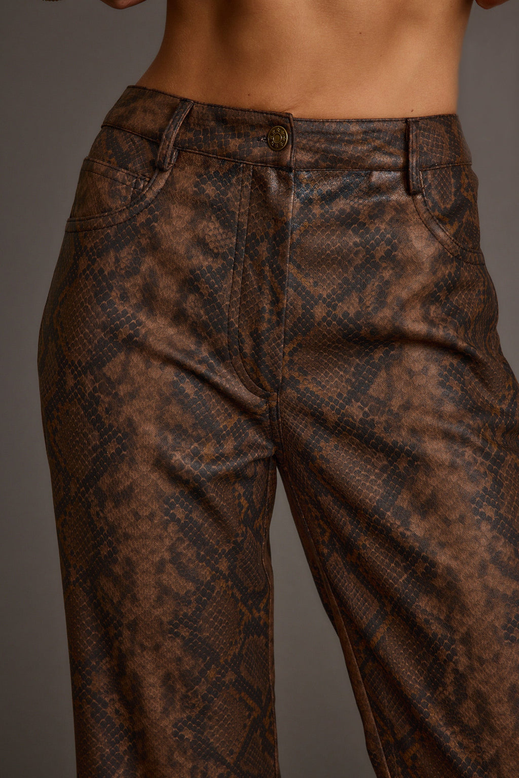Viper Room Snake Print Vegan Leather Pants