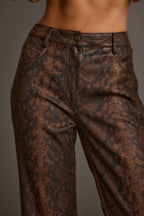 Viper Room Snake Print Vegan Leather Pants