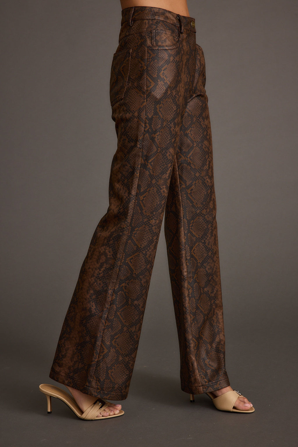 Viper Room Snake Print Vegan Leather Pants