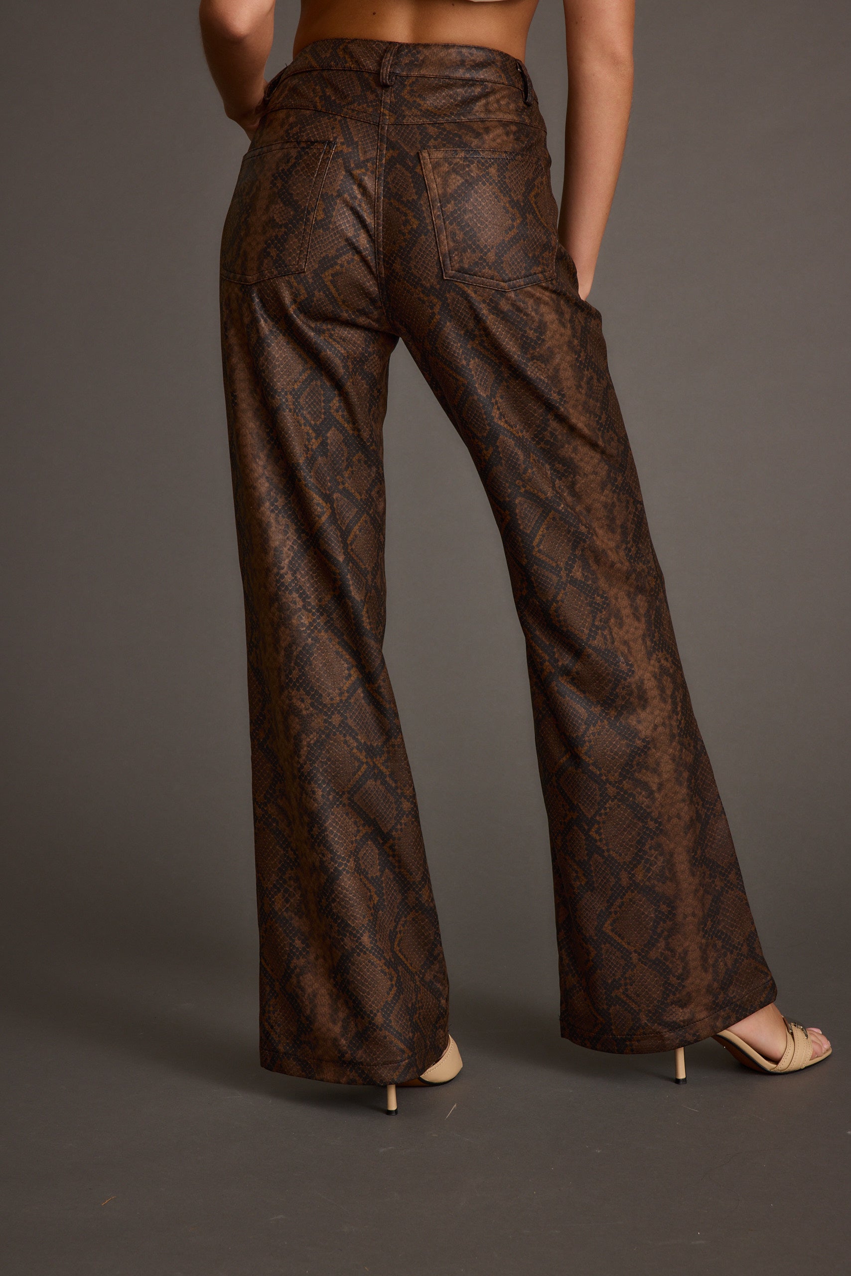 Viper Room Snake Print Vegan Leather Pants