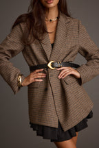 Bradbury Black and Gold Vegan Leather Belt