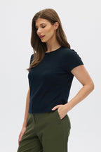 Black Ribbed Essential Baby Style Tee