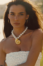 Zabelle Pearl and Gold Statement Necklace