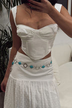 Zinnia Turquoise Silver Chain Belt