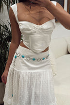 Zinnia Turquoise Silver Chain Belt