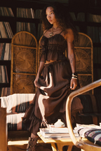 Dahlia Brown Maxi Skirt